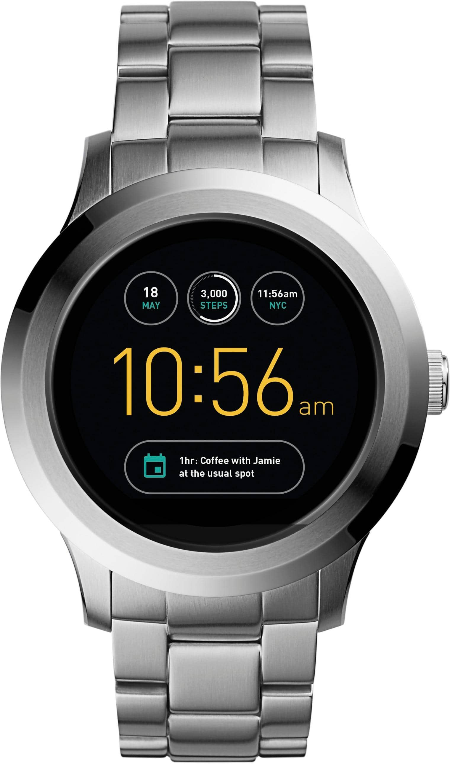 Fossil Q Founder Gen 2 Smartwatch 46mm Stainless Steel Best Buy