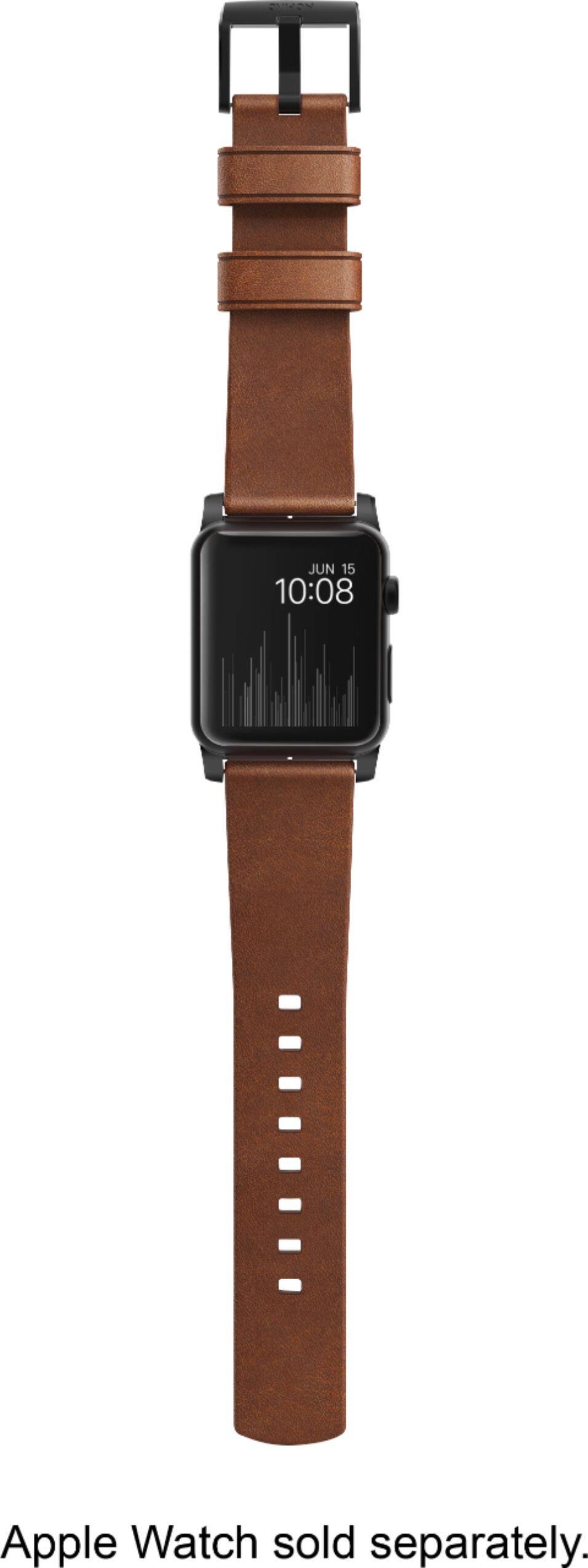 Alt View 11. Nomad - Modern Leather Watch Strap for Apple Watch   42mm and 44mm - Brown with black lugs.