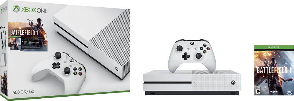 Best Buy: Microsoft Xbox One S 500GB Battlefield™ 1 Console Bundle with 4K  Ultra HD Blu-ray™ White ZQ9-00028