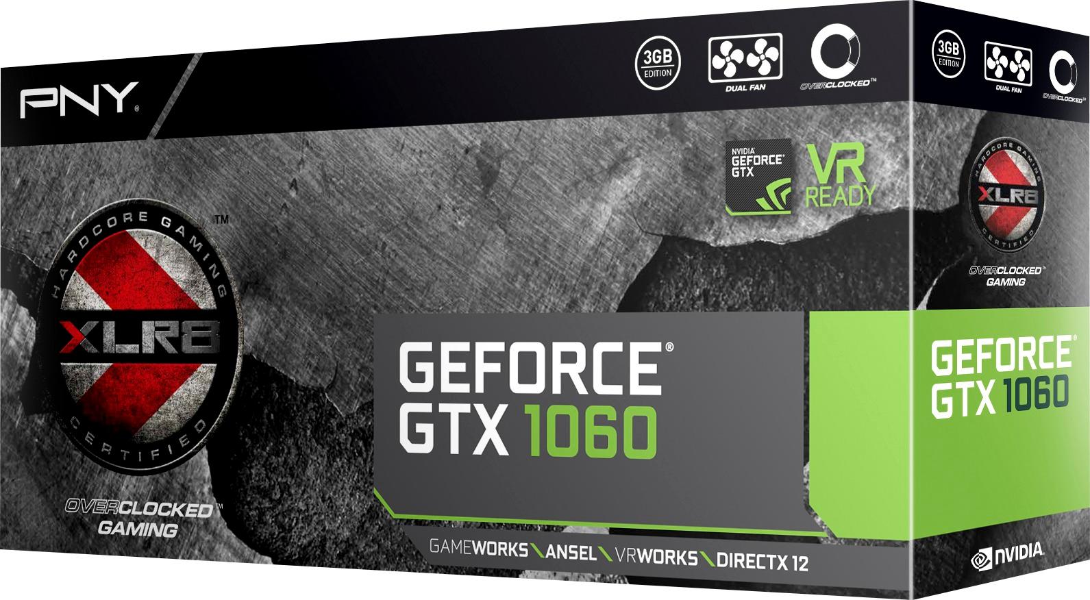 PNY NVIDIA GeForce GTX 1060 XLR8 Gaming OC Edition 3GB GDDR5 PCI Express  3.0 Graphics Card Black/Red VCGGTX10603XGPB-OC-BB - Best Buy