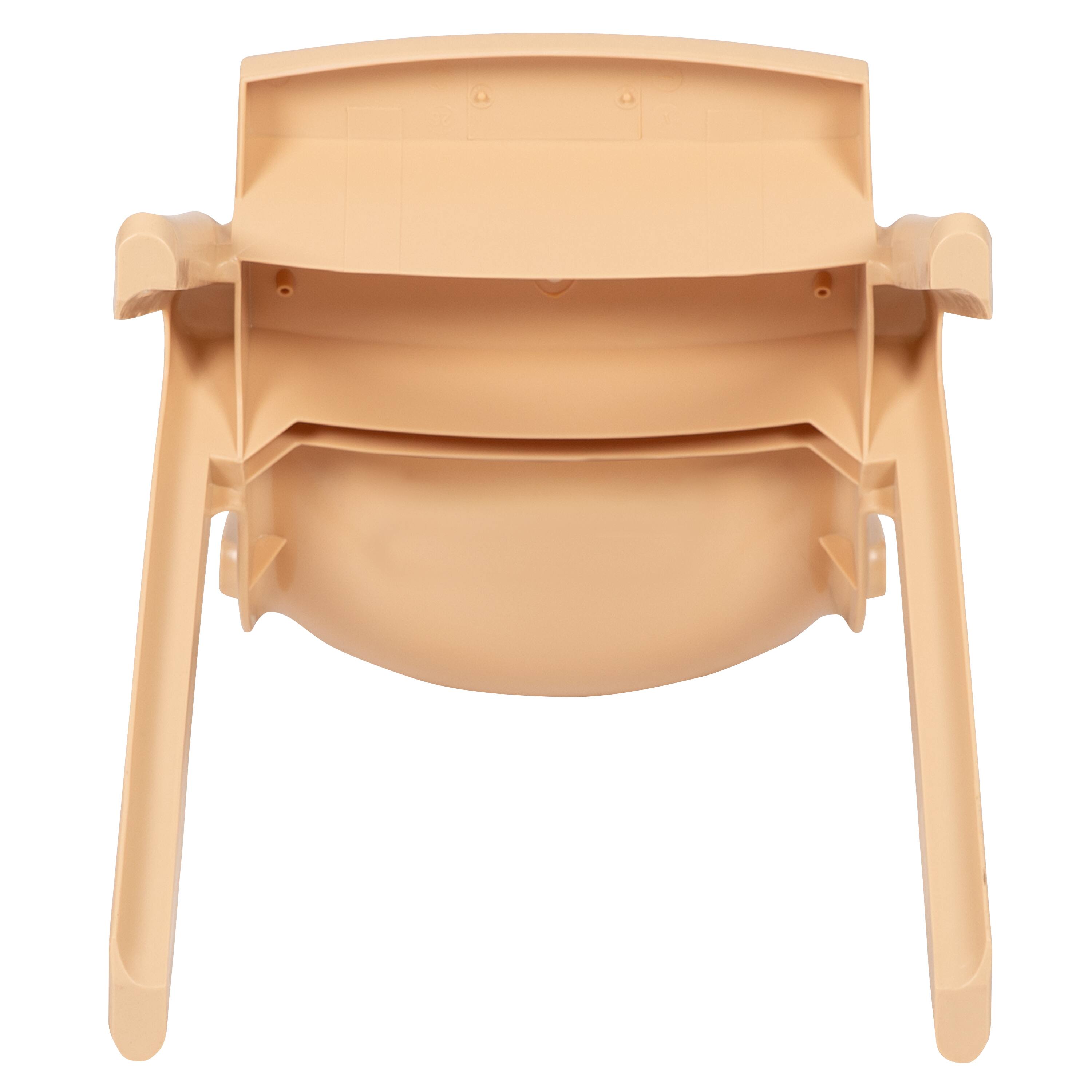Alt View 10. Emma + Oliver - 4 Pack Plastic Stack School Chair with 12" Seat Height - Kids Chair - Natural.