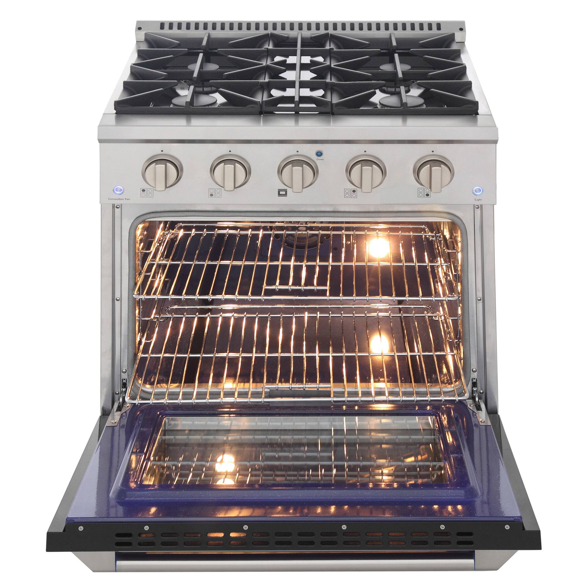 Alt View 1. Kucht - 30 in. 4.2 cu. ft. Propane Gas Range with Sealed Burners and Convection Oven in Black - Black.