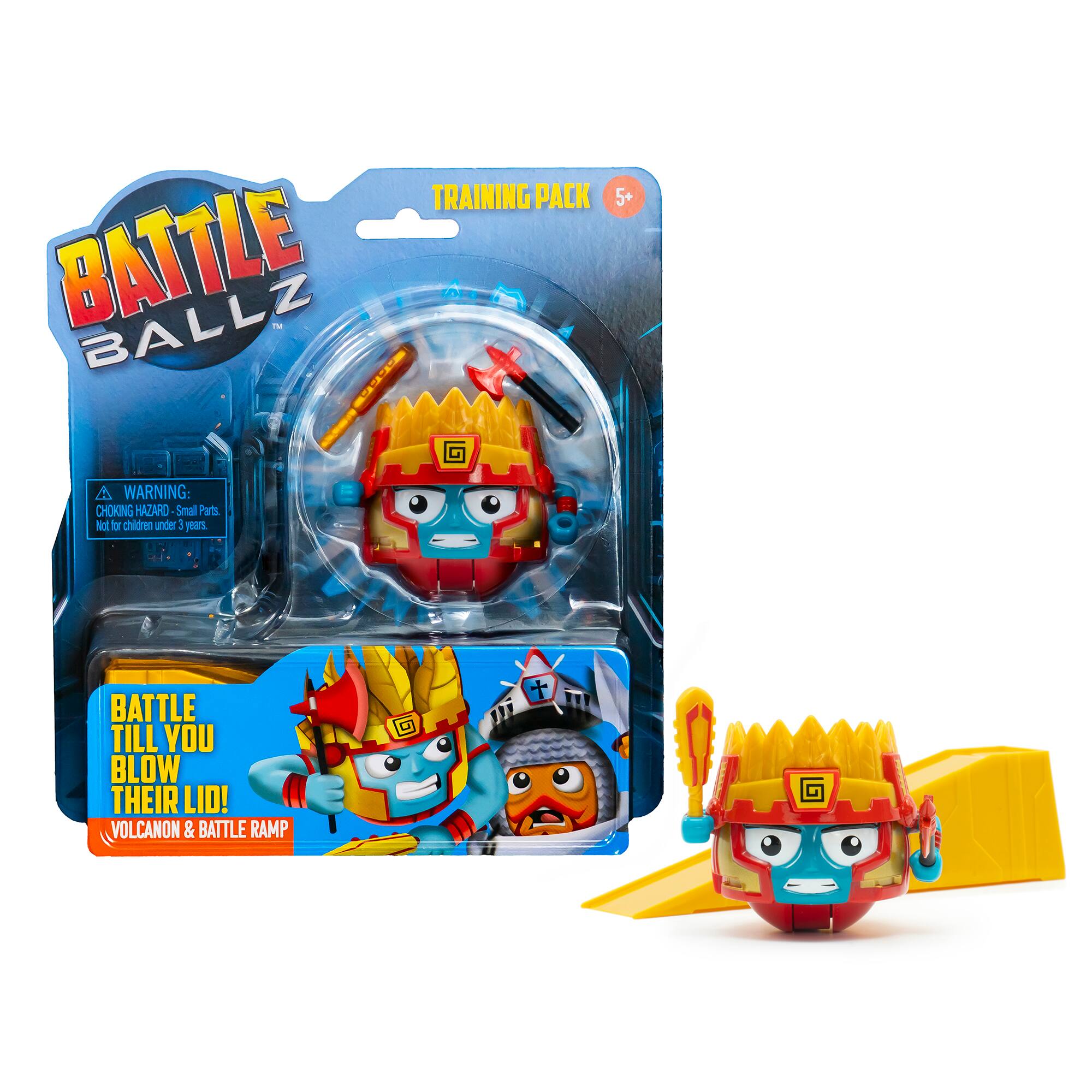 BATTLE BALLZ TRAINING PACK G 5+ A WARNING: CHOKING HAZARD Small Parts Not for children under 3 years. BATTLE TILL YOU BLOW THEIR LID! VOLCANIC & BATTLE RAMP C  17