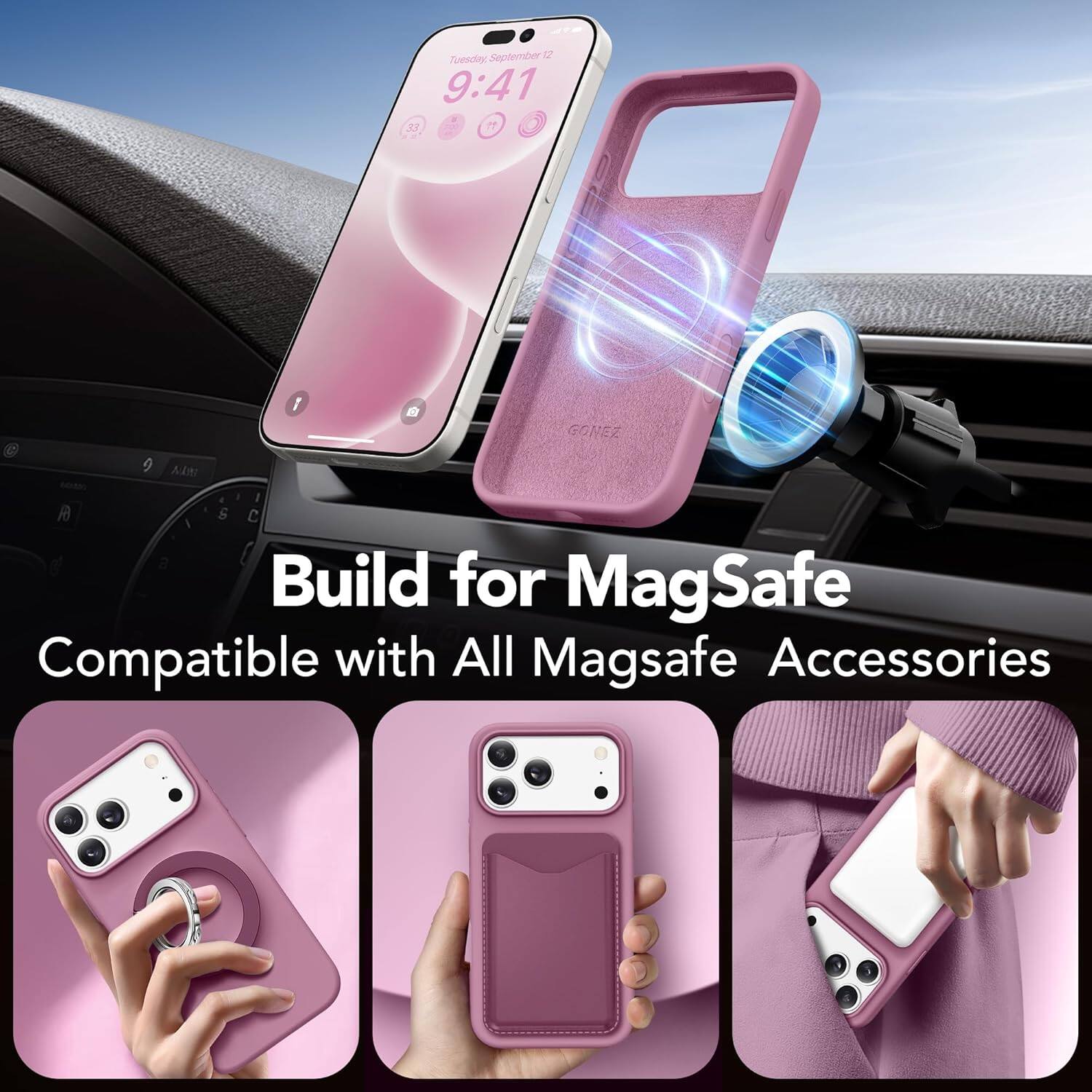 September 5 Tuesday 9:41  
3R 1 / GONEZ im 1 I S C I a  

Build for MagSafe  
Compatible with All MagSafe Accessories