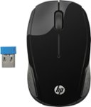 Front Zoom. HP - 200 Wireless Optical Mouse - Black.