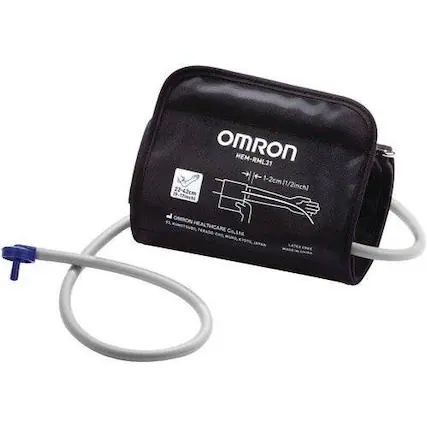 Front. Omron - Wide Range D-Ring Cuff - Black.