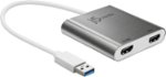 j5create - USB 3.0 to Dual HDMI Multi-Monitor Adapter - Silver