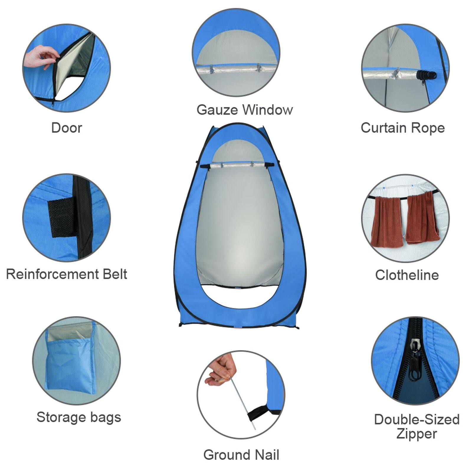 Door, Gauze Window, Curtain Rope, Reinforcement Belt, Clotheline, Storage bags, Ground Nail, Double-Sized Zipper