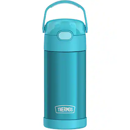 Front. Thermos - Thermos 12 oz. Kid's Funtainer Insulated Water Bottle - Teal - Teal.