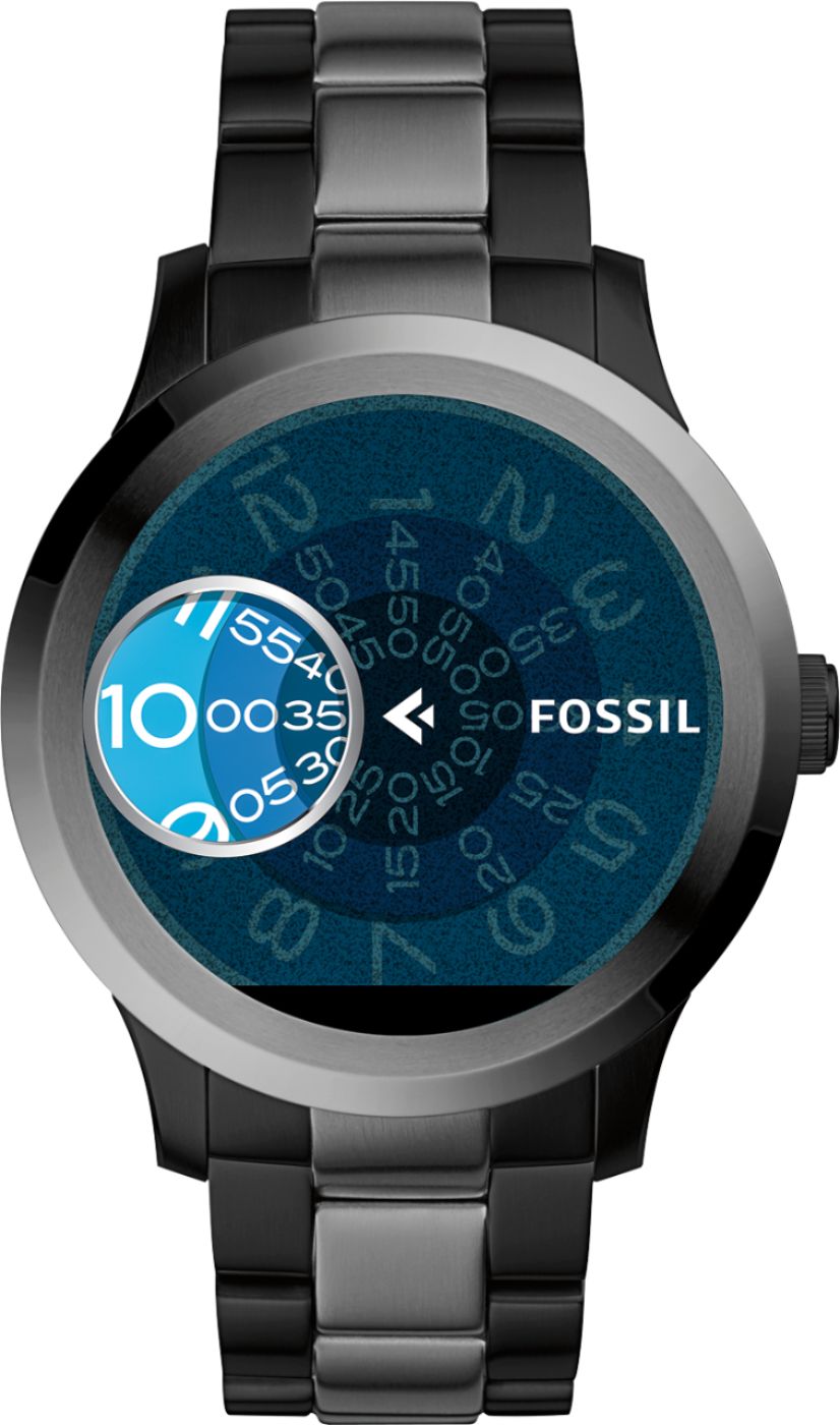 Best Buy: Fossil Q Founder Gen 2 Smartwatch 46mm Stainless Steel Black/Gray  FTW2117