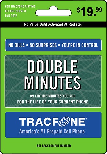 Tracfone Double Minutes Prepaid Wireless Airtime Card Tracfone Best Buy
