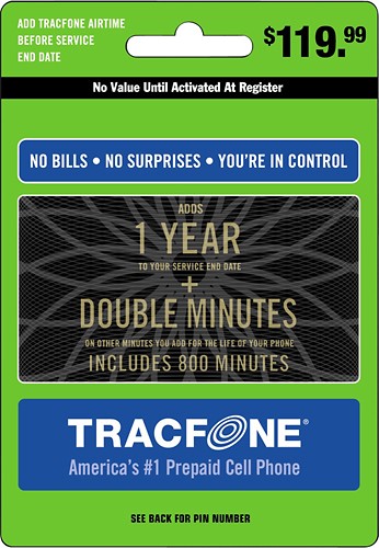  TRACFONE - 800-Minute and Double Minutes Prepaid Wireless Airtime Card