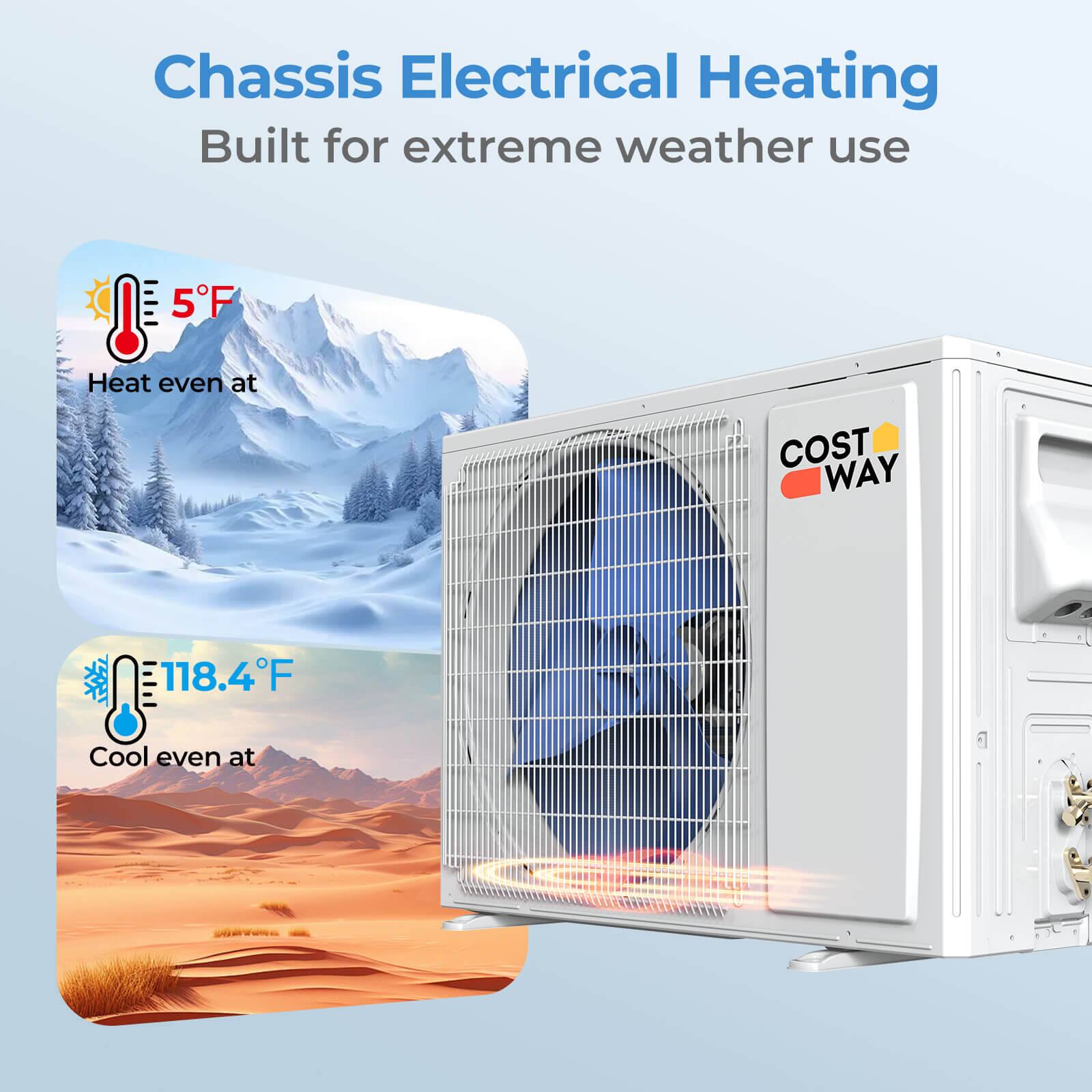 Chassis Electrical Heating  
Built for extreme weather use  

Heat even at 5°F  

Cool even at 118.4°F