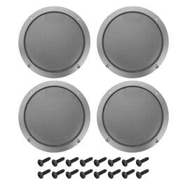 Unique Bargains - 4pcs 8inch Speaker Grill Mesh Metal Woofer Guard Protector Dust Cover Decorative ABS Frame with Screws - Black Iron Gray
