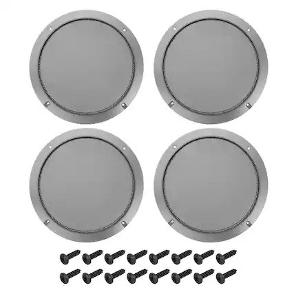 Front. Unique Bargains - 4pcs 8inch Speaker Grill Mesh Metal Woofer Guard Protector Dust Cover Decorative ABS Frame with Screws - Black Iron Gray.
