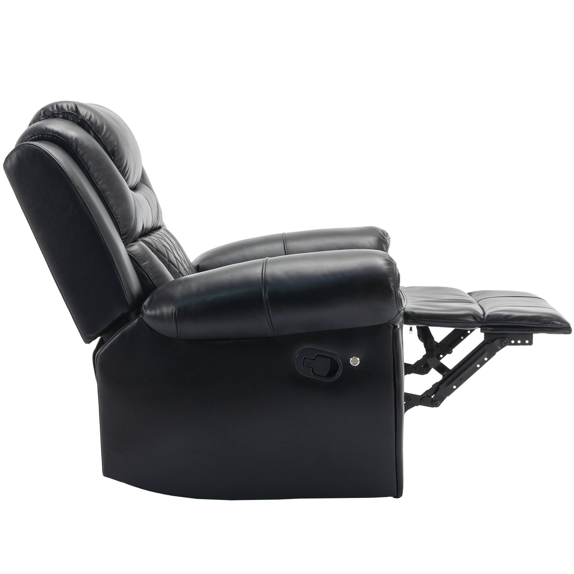 Alt View 6. APRILSOUL - Home Theater Seating Manual Recliner Chair Led Light Strip Black - Black.