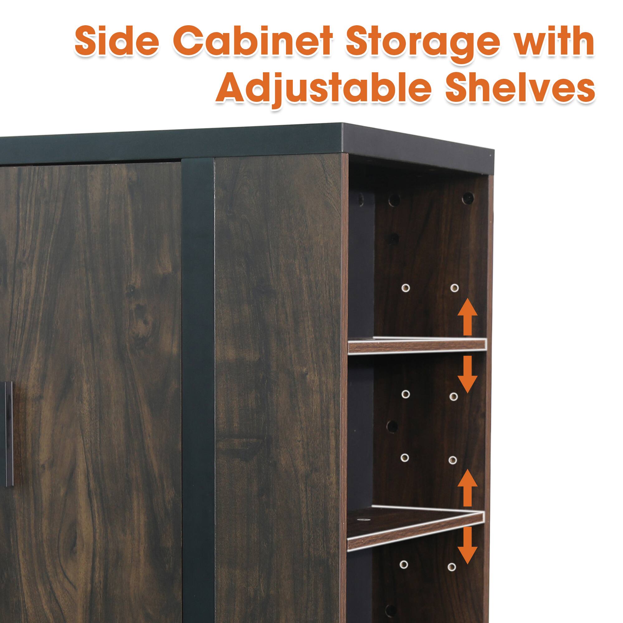 Side Cabinet Storage with Adjustable Shelves