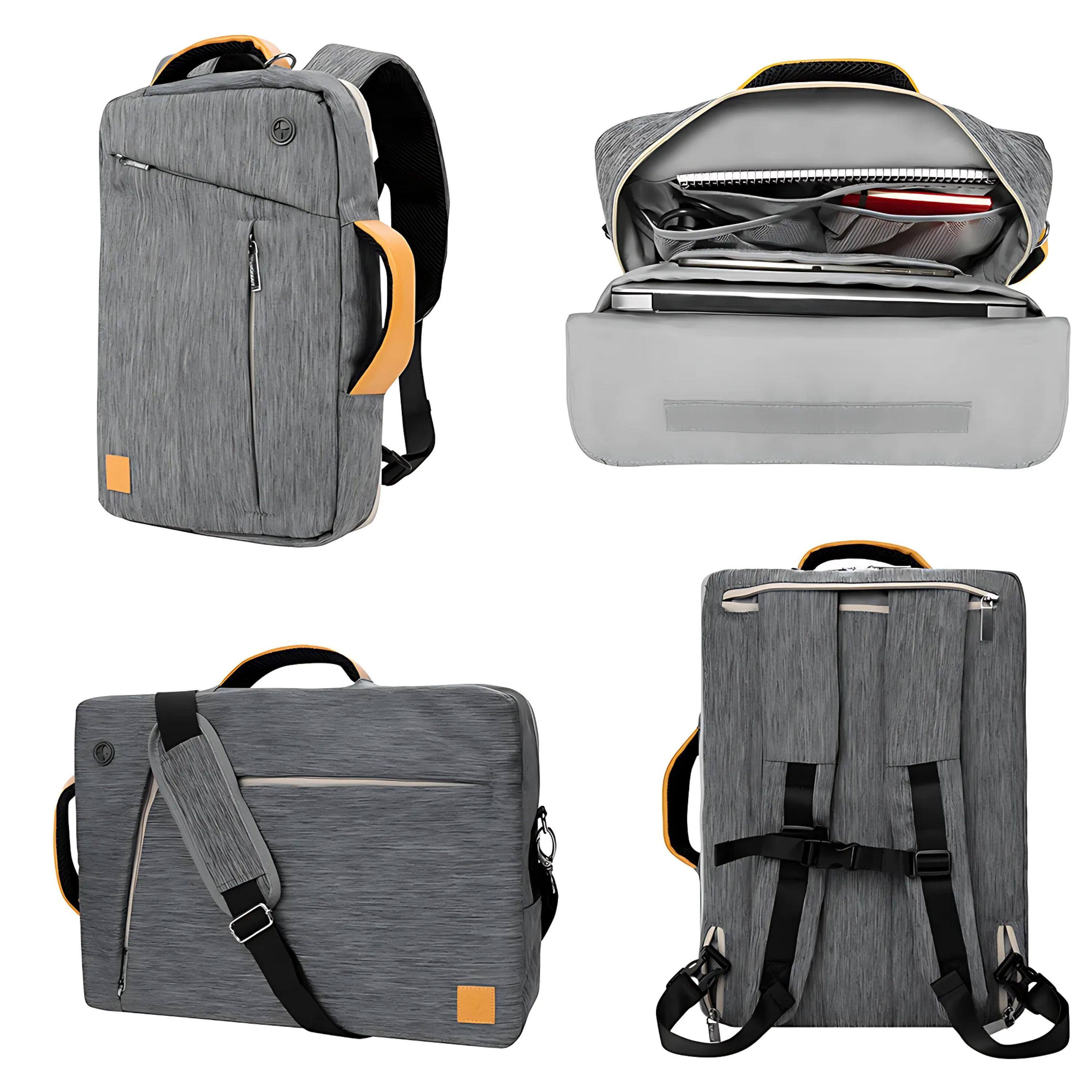 Angle. Kitcheniva - 3 in 1 Laptop Backpack Messenger Bag Briefcase For 13" Laptop - Gray.