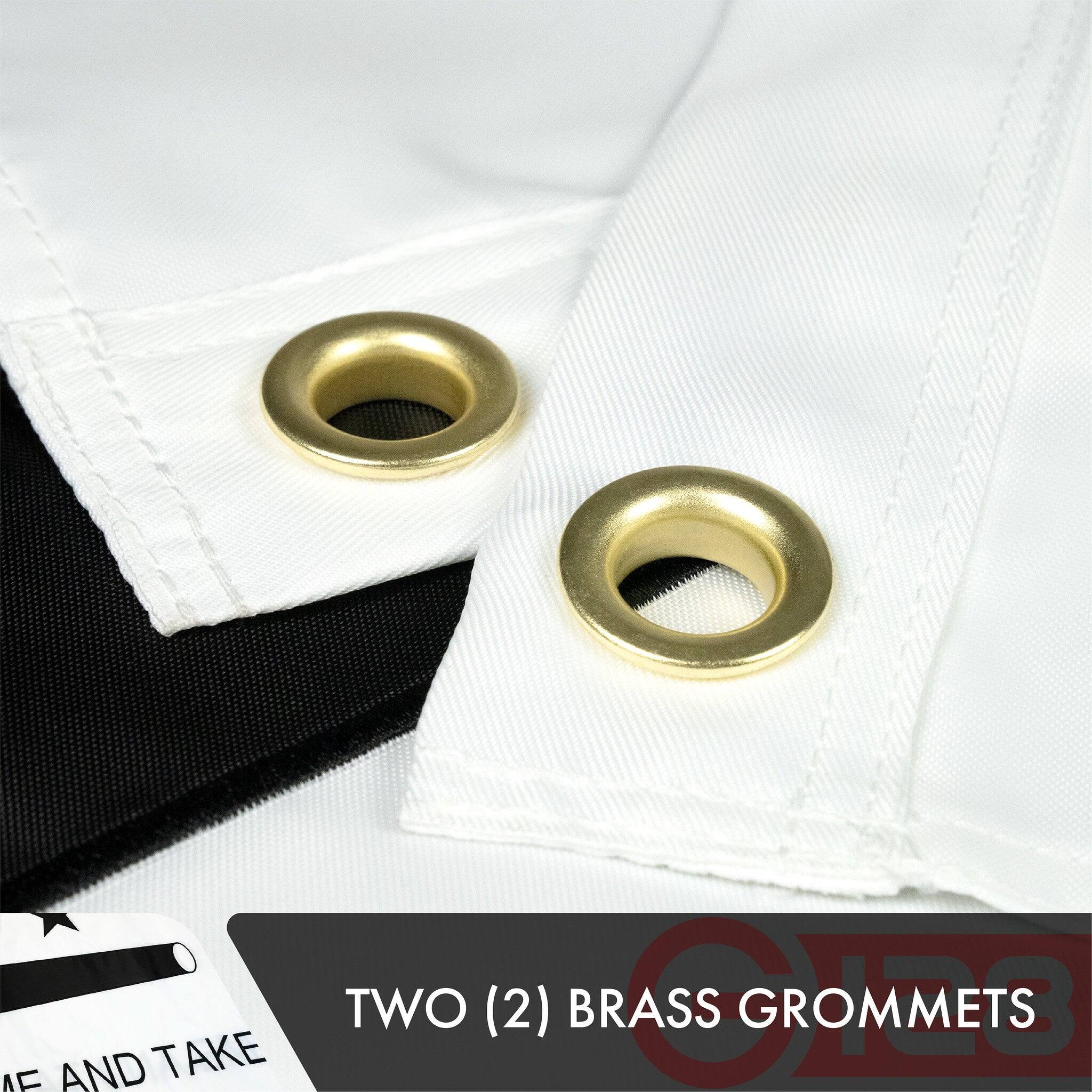 A AND TAKE TWO (2) BRASS GROMMETS