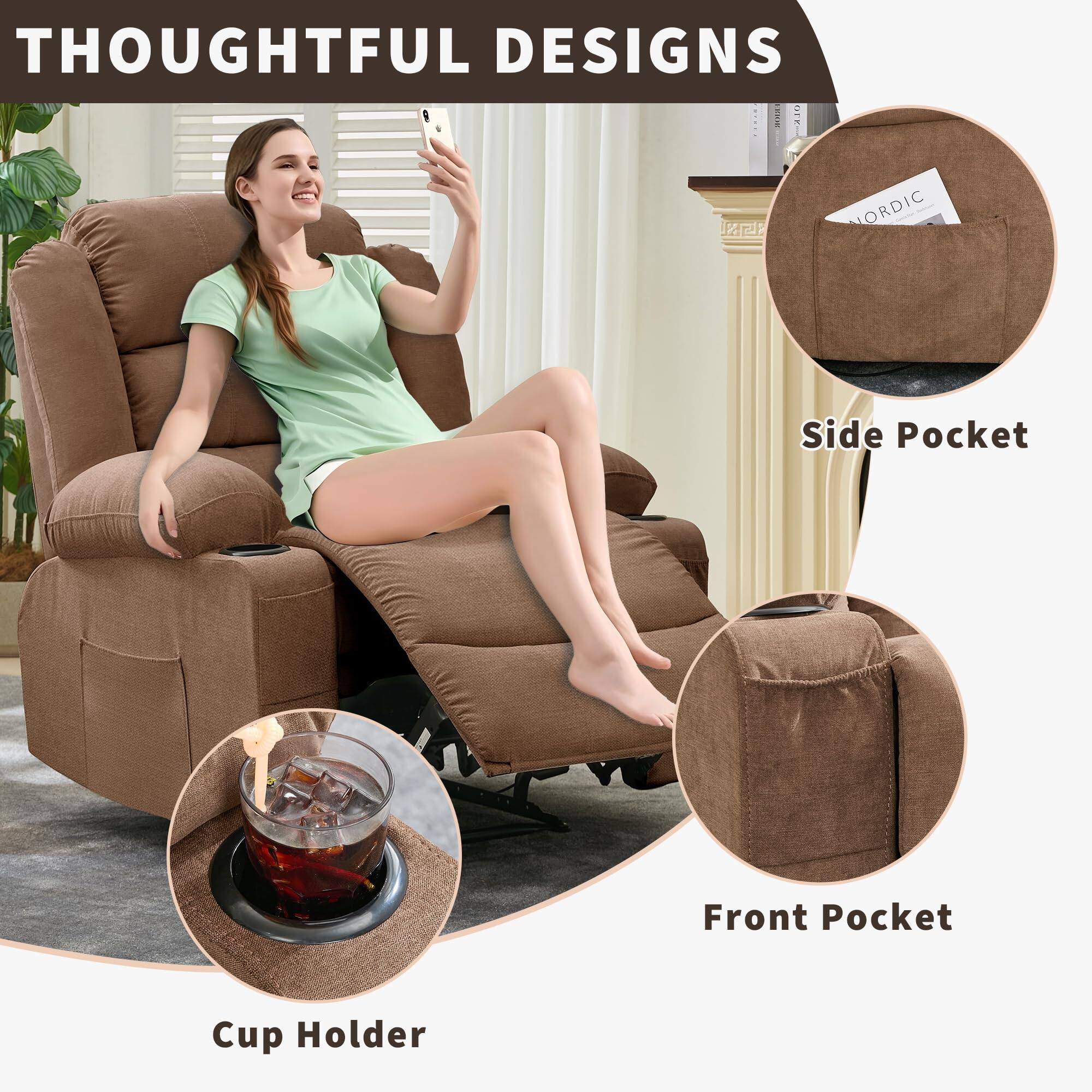 THOUGHTFUL DESIGNS

Side Pocket

Front Pocket

Cup Holder