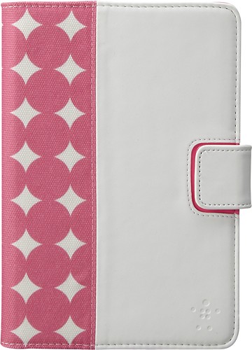  Belkin - Cinema Mod Dot Folio Case for Kindle Fire - White/Dayglow Pink