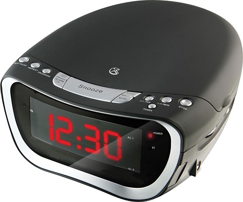 iLive CC318B Cd Dual Alarm Clock Radio Blk Perp Radio Buzzer & Dimmer Control 