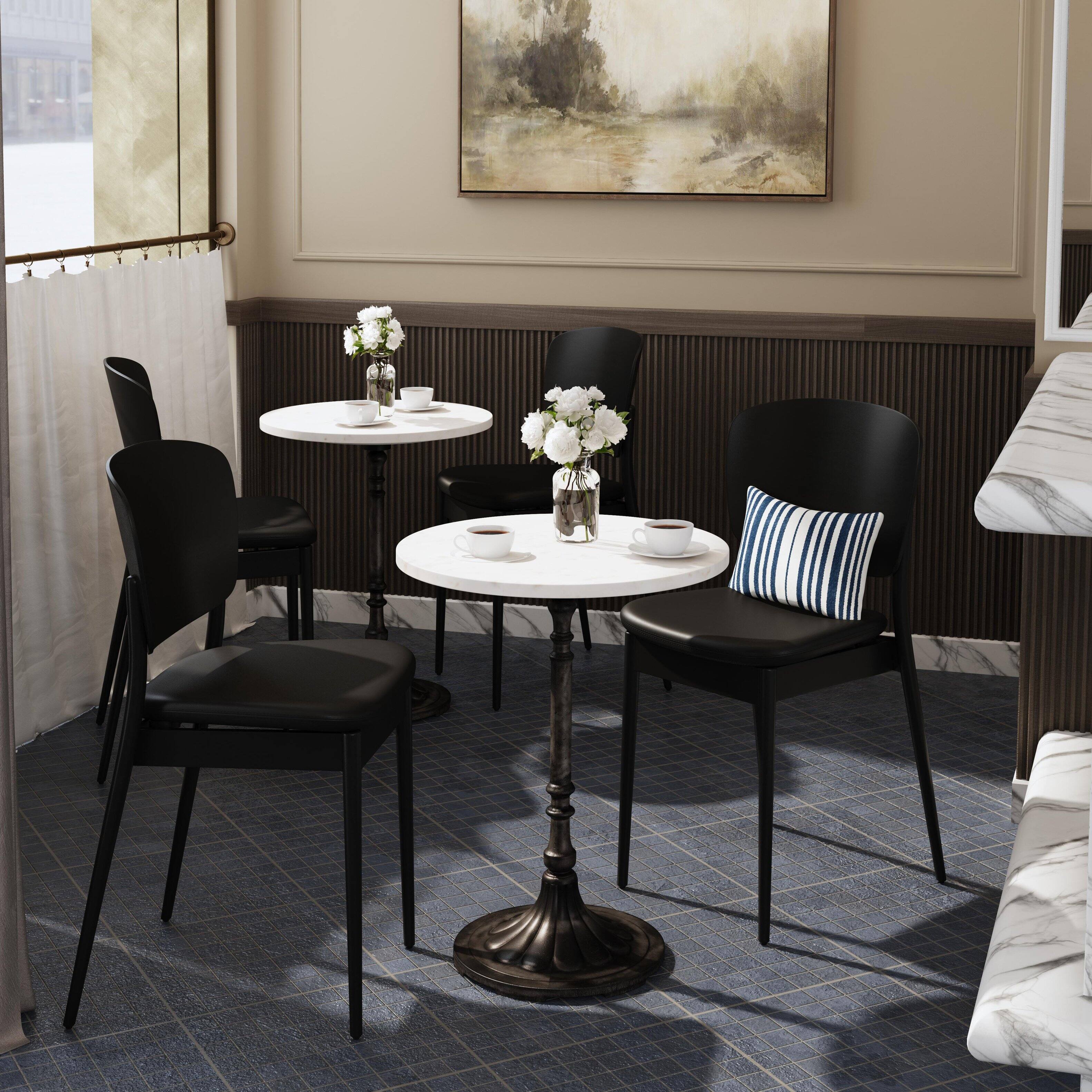Alt View 4. Butler Specialty - Elio 24 in. W Round Marble and Iron End/Side Accent Table - White and Black.