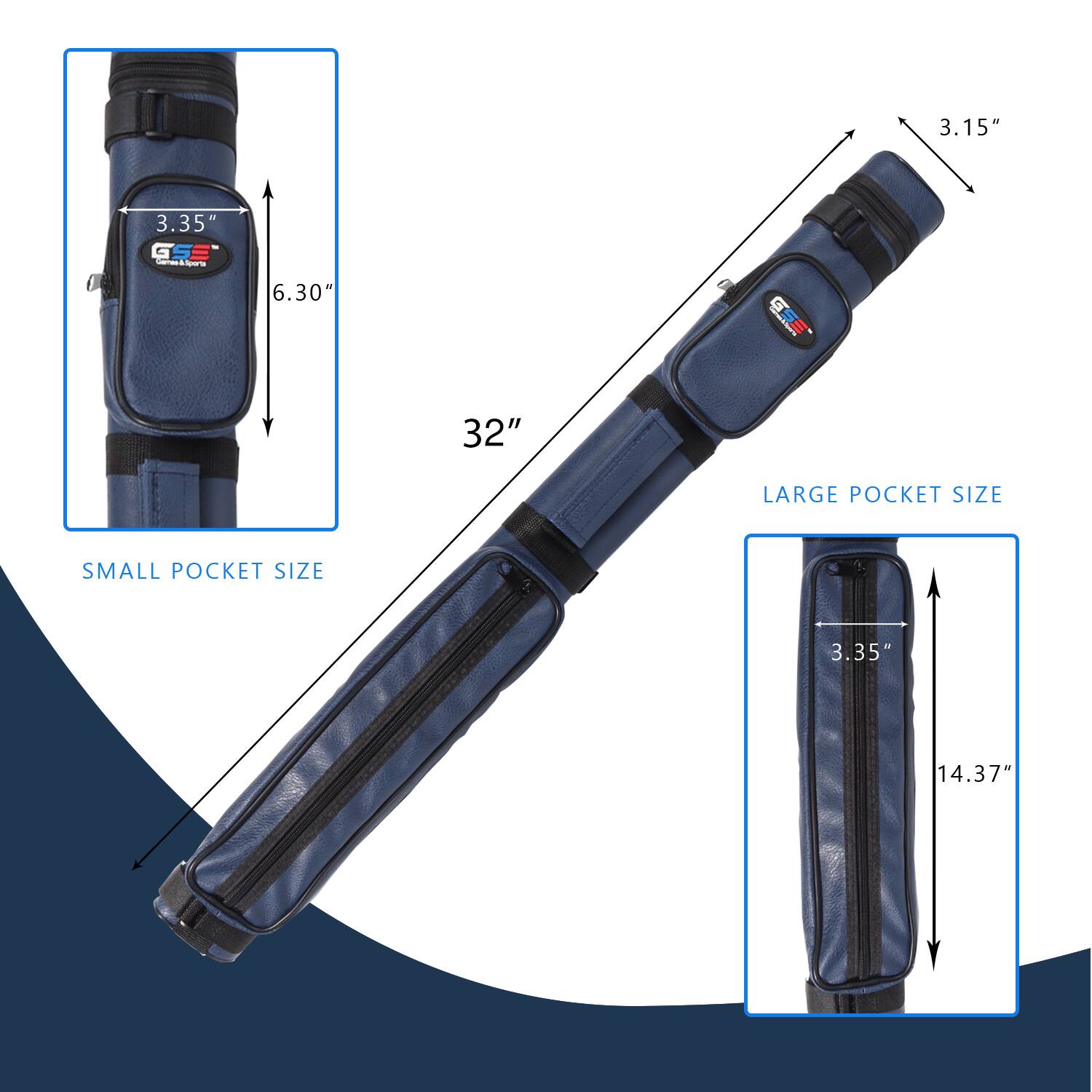 3.15", 3.35", 6.30", 32", LARGE POCKET SIZE, SMALL POCKET SIZE, 3.35", 14.37"