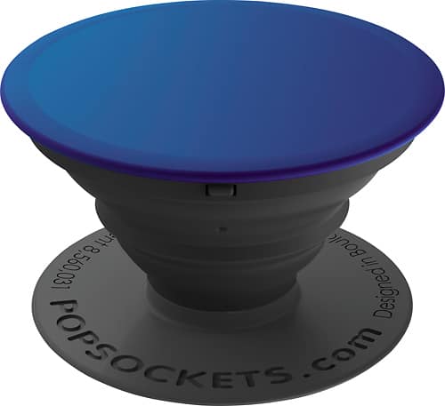 PopSockets - Blue Sky Grip and Stand for Mobile Devices - Black/Black - Larger Front