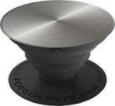 Angle. PopSockets - Finger Grip/Kickstand for Mobile Phones - Faux Brushed Silver.