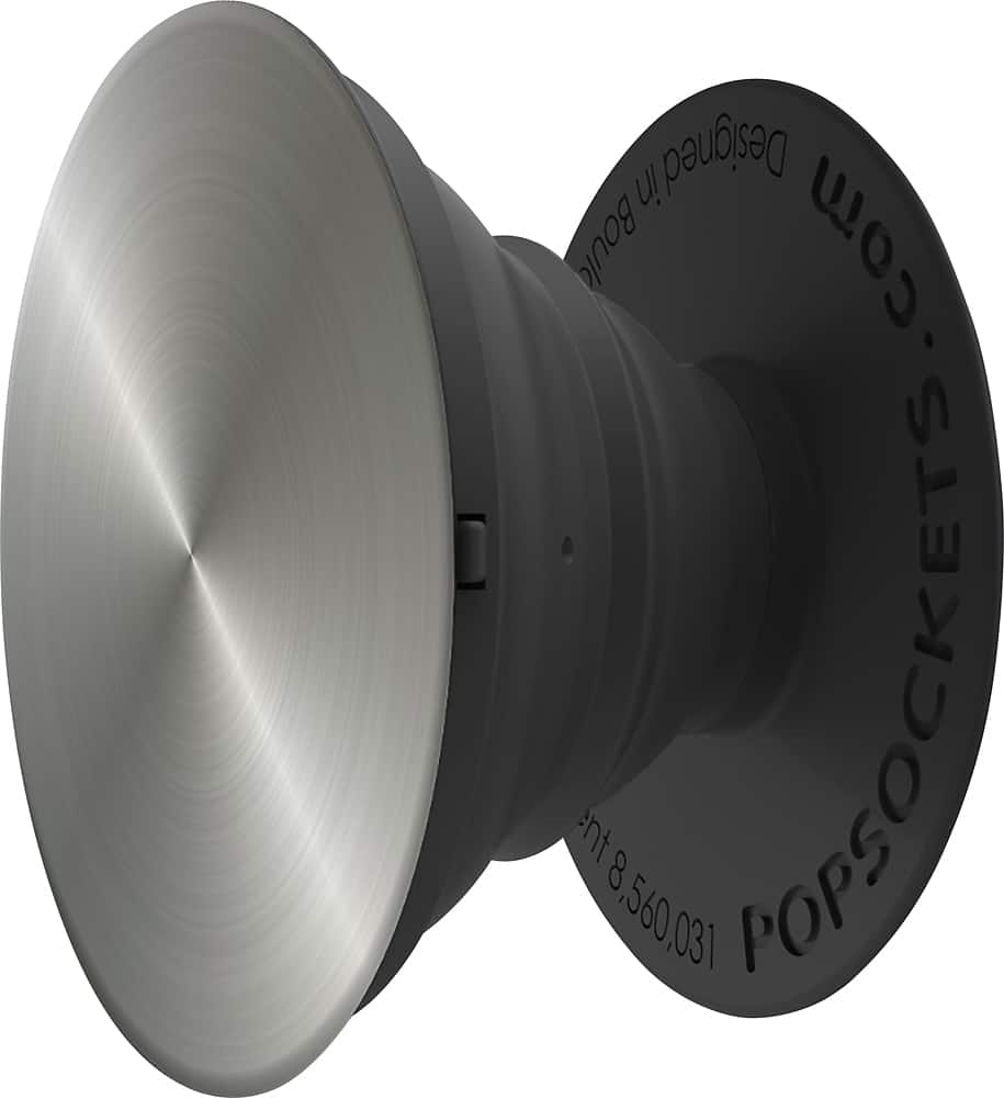 Alt View 11. PopSockets - Finger Grip/Kickstand for Mobile Phones - Faux Brushed Silver.