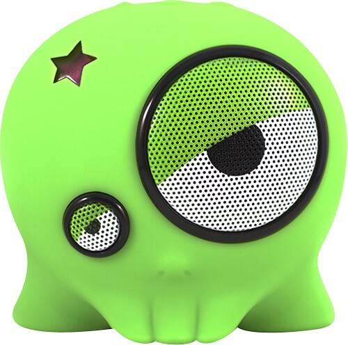 Front Standard. Boombotix - Boombot1 Speaker for Apple® iPod® and Most MP3 Players - Meanie Greenie.