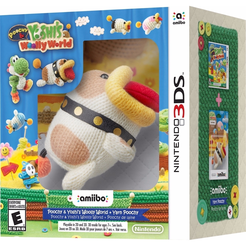 Poochy & Woolly World™ with Yarn Poochy amiibo Figure Bundle Standard Edition Nintendo 3DS POOCHY & WOOLY WORLD Best