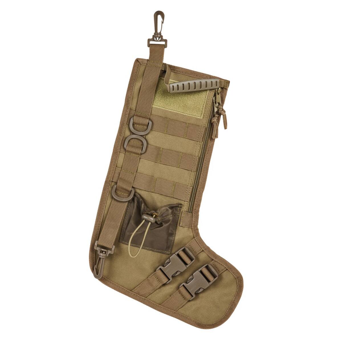 Front. NcSTAR - NcSTAR Vism Tactical Holiday Gift Stocking with Handle, Tan - Tan.