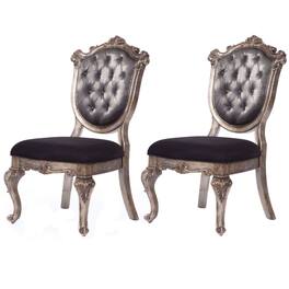 Manhattan Lane - 28 Inch Wide Wood Dining Chair, Set of Two - Gray and Silver