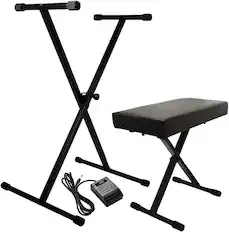 Front. On Stage Stands - On-Stage KPK6520 Keyboard Stand/Bench Pack with KSP20 Sustain Pedal - "NA".