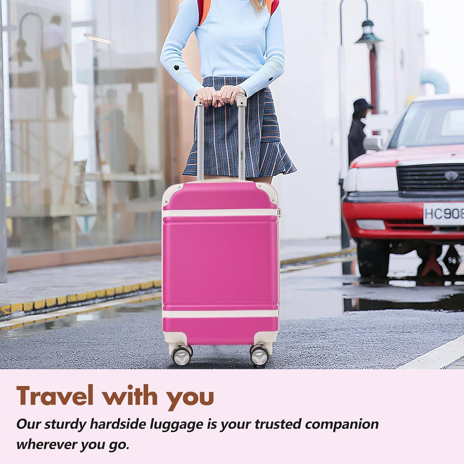 Travel with you  
Our sturdy hardside luggage is your trusted companion wherever you go.