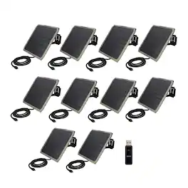 Stealth Cam - FieldMAX EX 10-Inch Solar Panel (10-Pack) Bundle with Card Reader