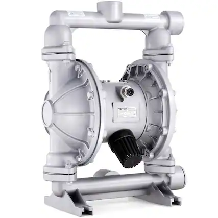 Front. VEVOR - Air Operated Double Diaphragm Pump, 44GPM, Max 115PSI Air Waste Oil Pneumatic Transfer Pump with 2 Extra Diaphragms - Silver.