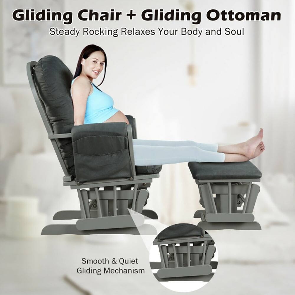 Gliding Chair + Gliding Ottoman  
Steady Rocking Relaxes Your Body and Soul  
Smooth & Quiet Gliding Mechanism