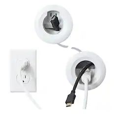 Front. Sanus - Sanus In-Wall Cable Management Kit - White.