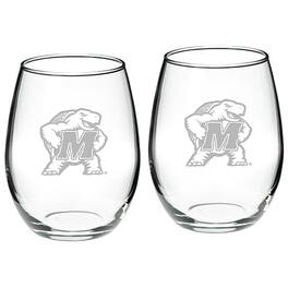 Jardine - Maryland Terrapins 2-Piece 21oz. Stemless Wine Glass Set - Multicolor