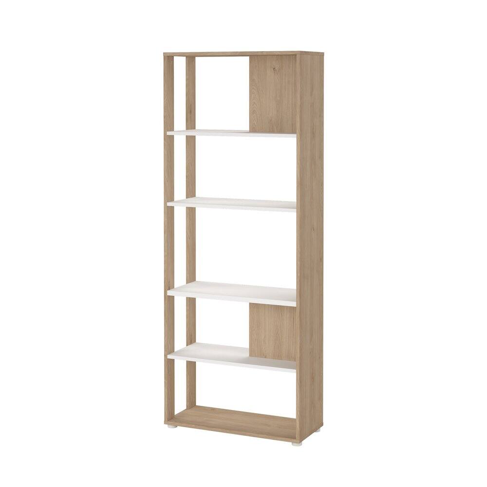 Alt View 1. Tvilum - Sign 5 Shelf Bookcase Room Divider, Jackson Hickory/White - Brown.