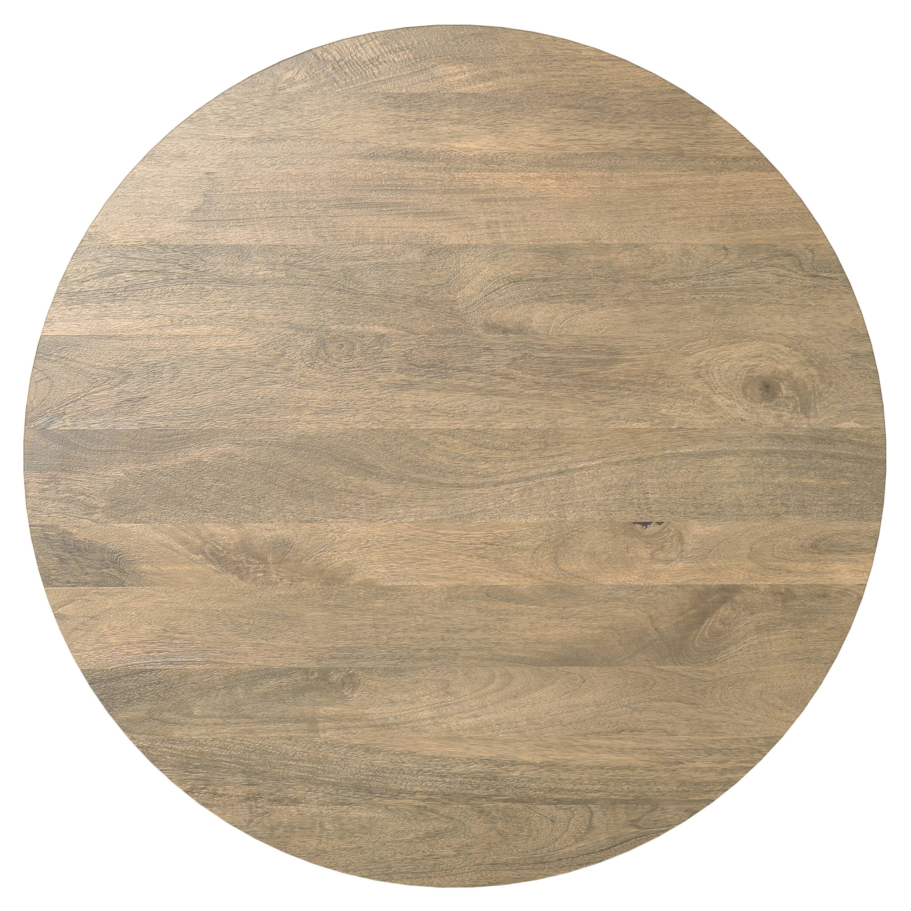 Alt View 2. Simpli Home - Millbury SOLID MANGO WOOD 36 inch Wide Round Contemporary Drum Coffee Table in Briarsmoke, Fully Assembled - Briarsmoke.