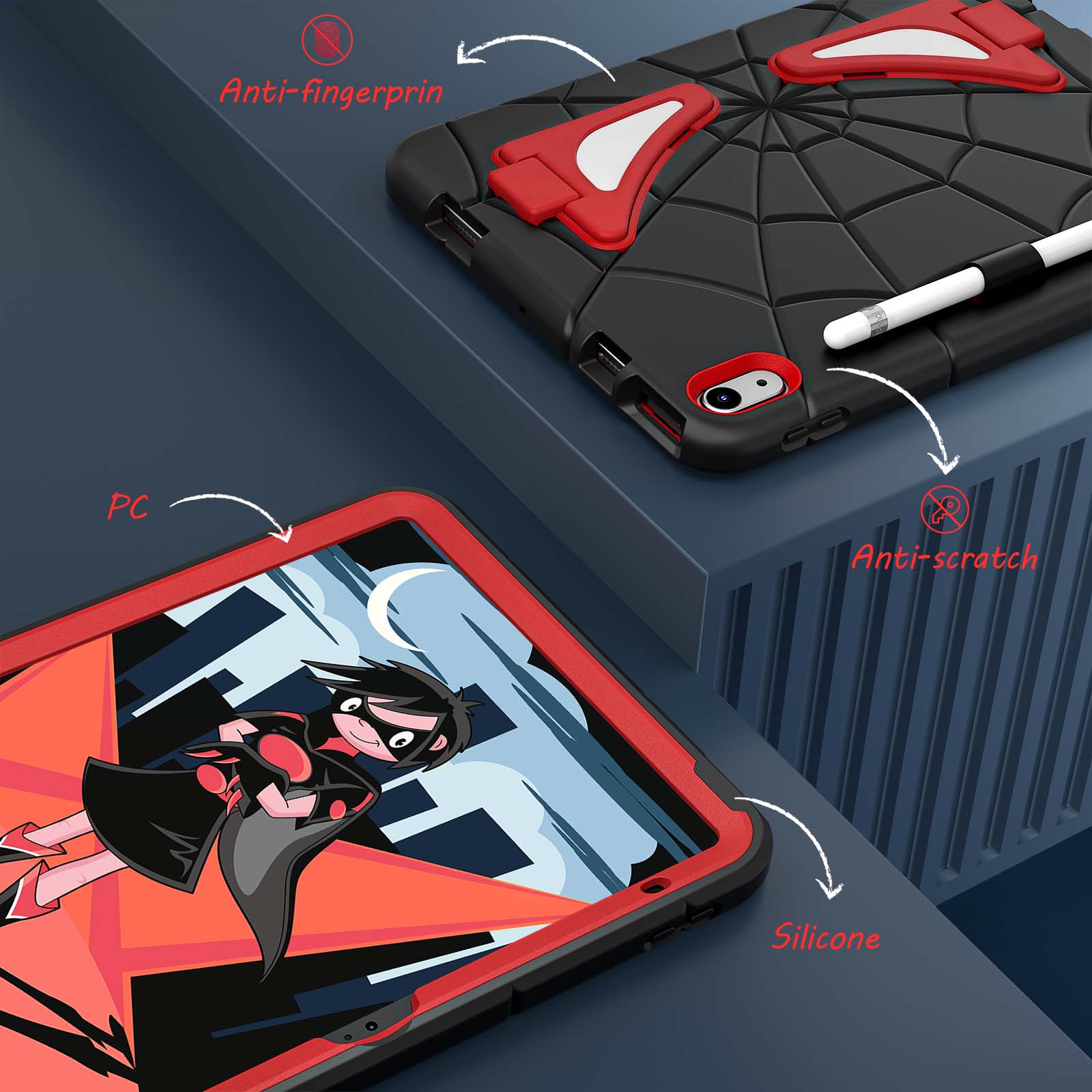 Anti-fingerprint  
PC  
Anti-scratch  
Silicone