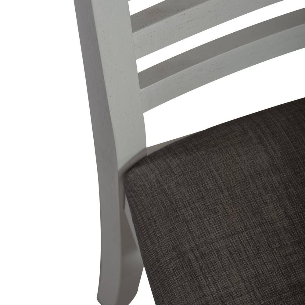 Alt View 4. Liberty Furniture Industries - Uph Ladder Back Side Chair (RTA) - Set of 2 Transitional White - Grey.