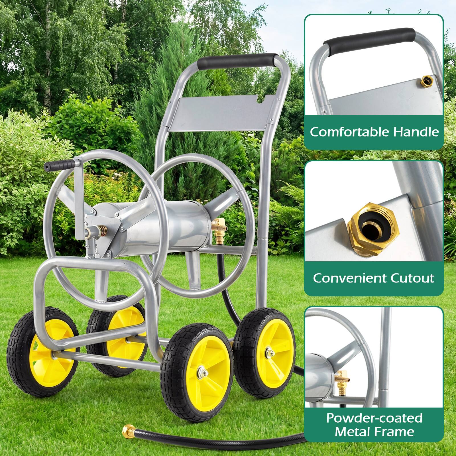 Comfortable Handle  
Convenient Cutout  
Powder-coated Metal Frame