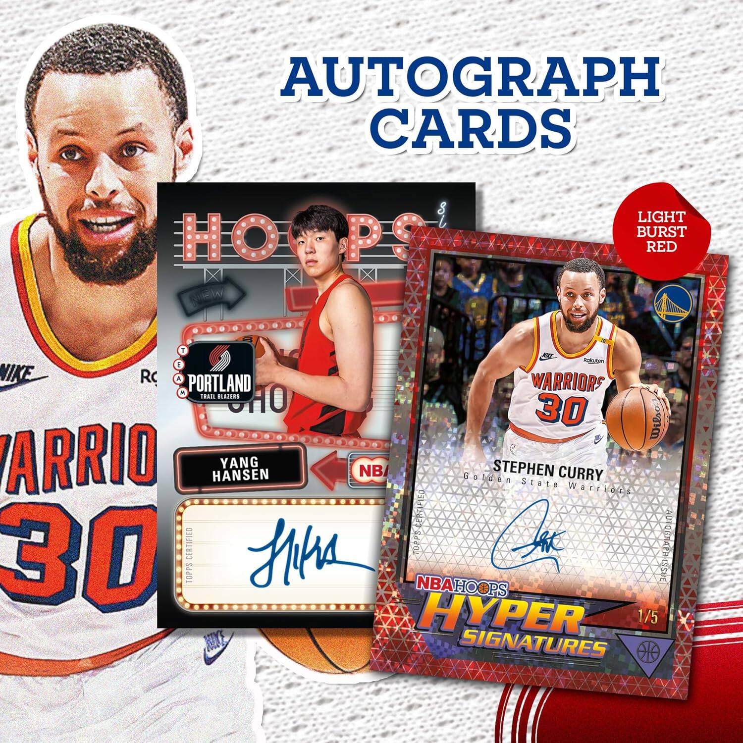 AUTOGRAPH CARDS HOOPS LIGHT BURST RED T2 giuten NIKE RC A PORTLAND WARRIORS TRAIL BLAZERS S 30 Wilson ARRIO HANSEN YANG NB Golden STEPHEN State CURRY Warriors CERTIFIED Ja TOPPS-CENLFE Ck DEOGNCP 30 TOPPS NBAHOOPS NBA HOOPS ISSUE HYPER 1/5 SIGNATURES