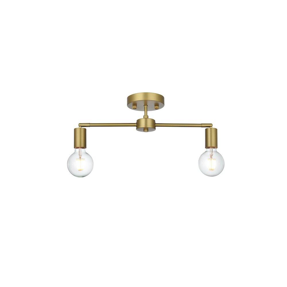 Back. Living District - Zane 21.5 Inch Flush Mount Ceiling Light in Satin Gold - Satin Gold.