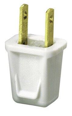 Front. Leviton - C22-123 Residential Grade Straight Blade Non-Polarized Plug 10A 125V - White.